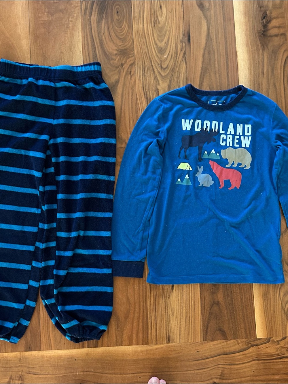 Eddie Bauer Kids Woodland Crew Blue Long-Sleeve Pajama Set
